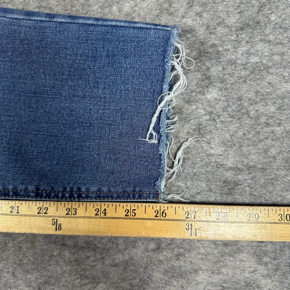 OAT New York Womens Blue Straight Leg Raw Hem Jeans 10/30 - Picture 6 of 7